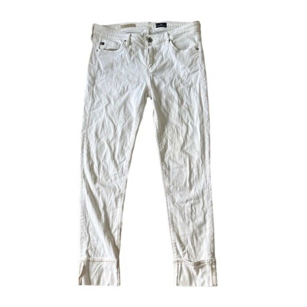 Adriano Goldschmied Steve Cuff Slim Straight White Jeans Size 27